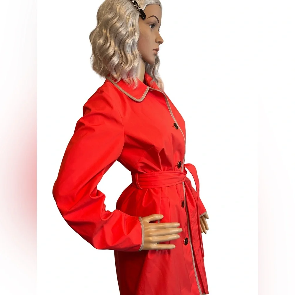 Dennis Basso EUC Size XS Striking Coral Lightweight Spring Jacket Coat (0479) - Picture 3 of 12